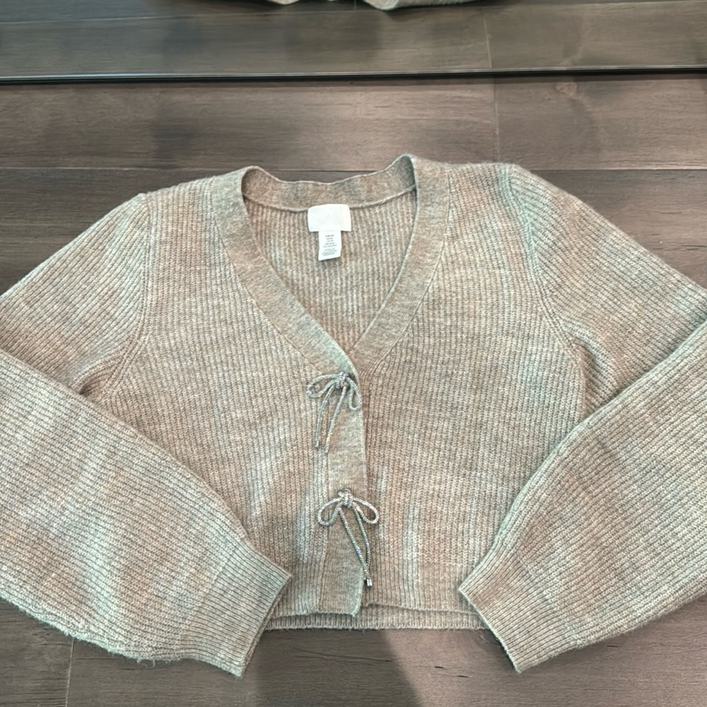 H&M bow cardigan